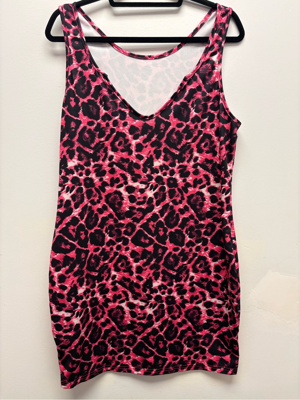 4 for $25 🩷 SHEIN Pink & Black Leopard Print Bodycon Mini Dress – Size 2XL